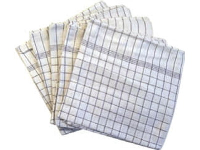 Kokkeviskestykke, 50x100cm, 100% bomuld, 210g/m2, Blåternet, 20x5stk/krt