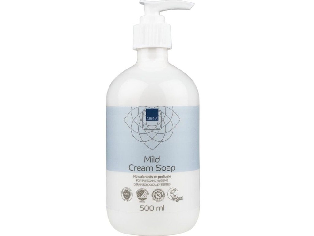 Mild Cremesæbe, ABENA, 500 ml, uden farve og parfume, 6 stk