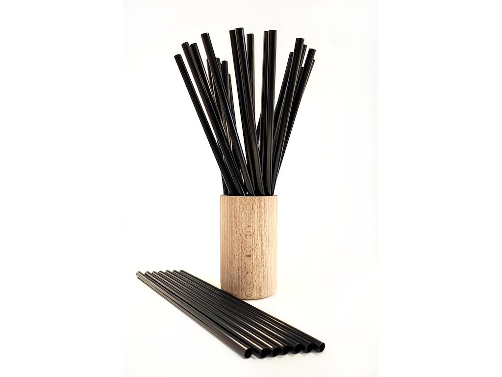 Sugerør/straw, sort, flergangsbrug/reusable, Ø7x220 mm, lige, MP/PP, 2000pcs/ctn