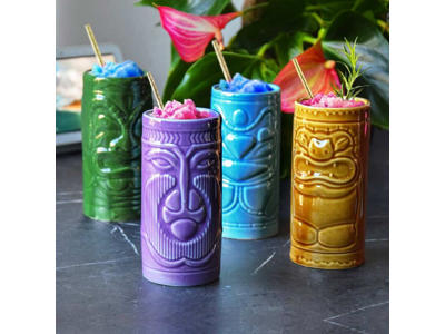 Tiki Mugs Sæt 4 stk