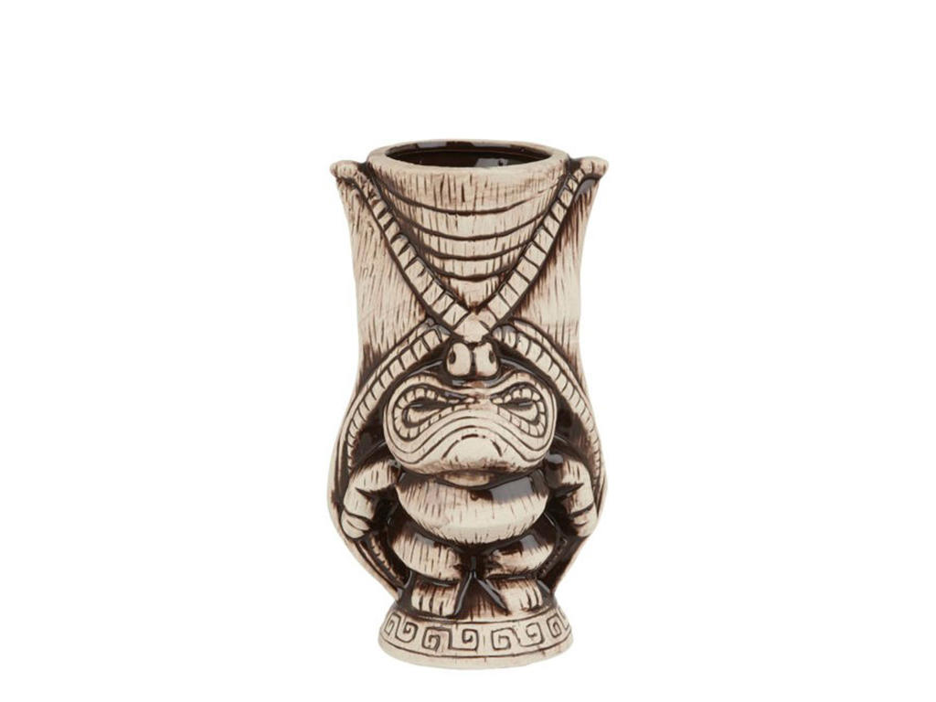 Ceramic Kane Tiki Mug 400ml - Light & Coffee Brown