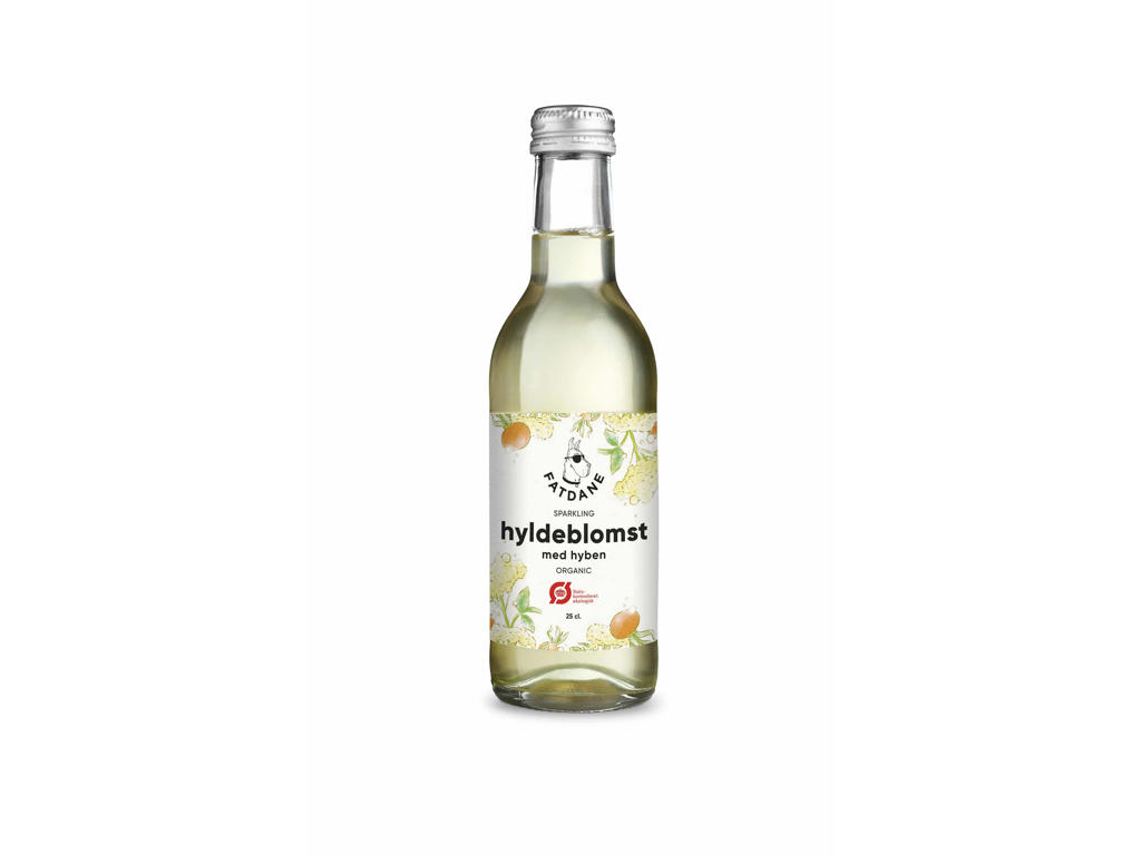 Fatdane Hyldeblomst med Hyben Øko, 25 cl. 24 stk