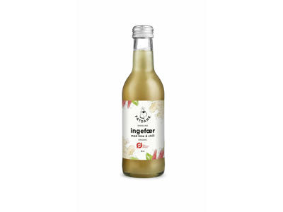 Fatdane Ingefær med Lime/Chili Øko, 25 cl. 24 stk